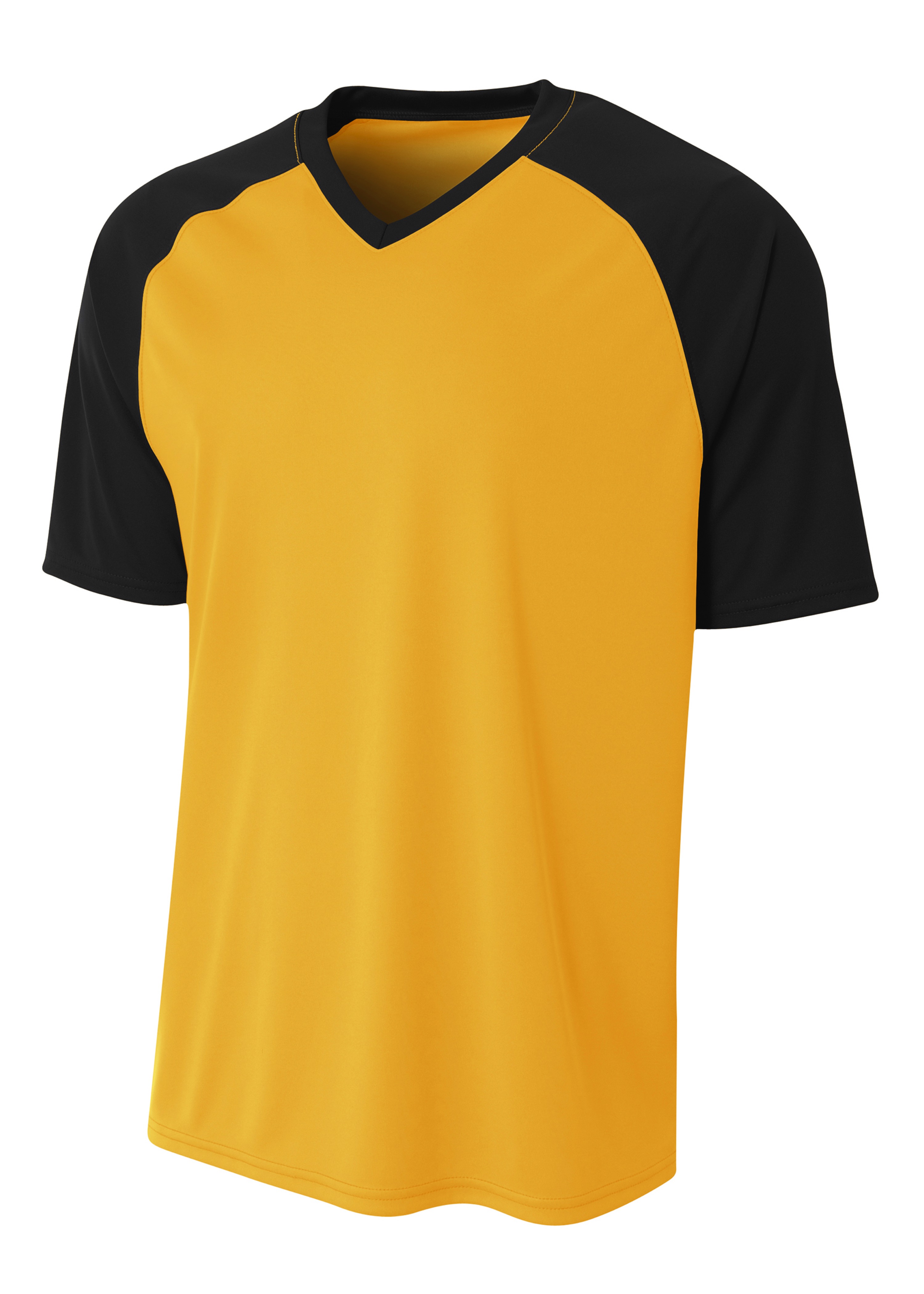 NB3373 A4 Youth Polyester V-Neck Strike Jersey with Contrast Sleeves Zoom Image