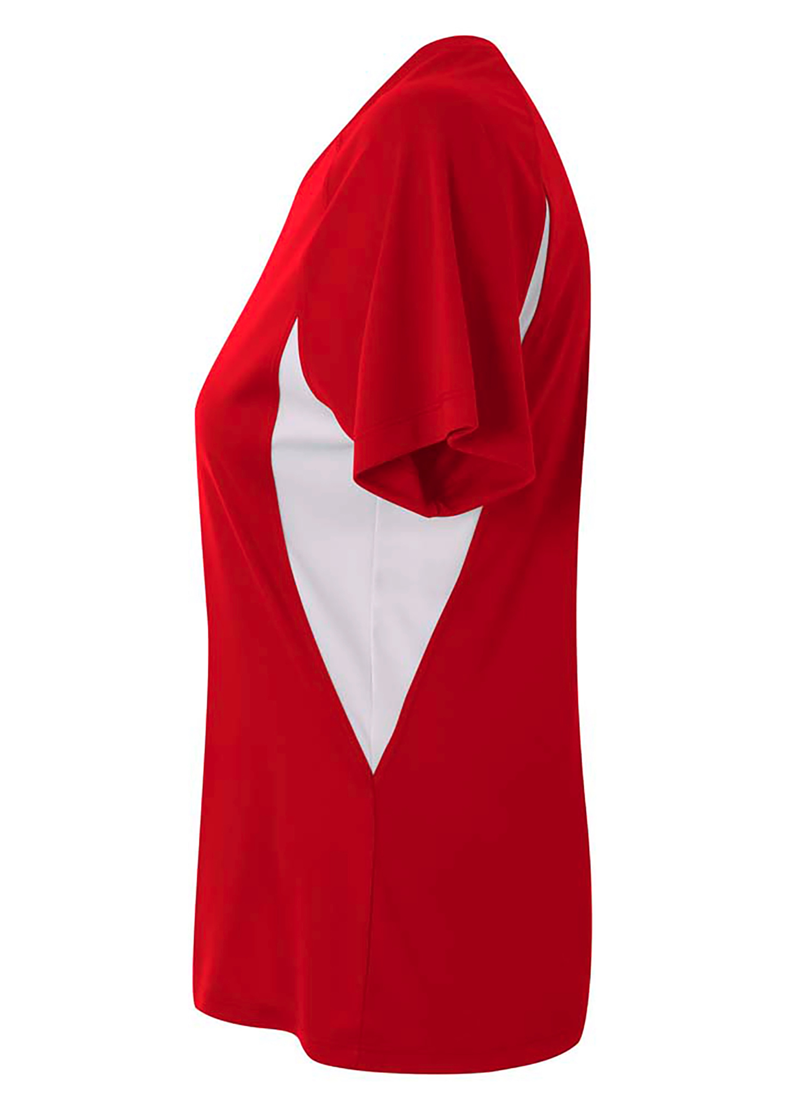 NW3223 A4 Ladies Color Block Performance V-Neck T-Shirt NW3223 A4 Ladies Color Block Performance V-Neck T-Shirt - Siide Image