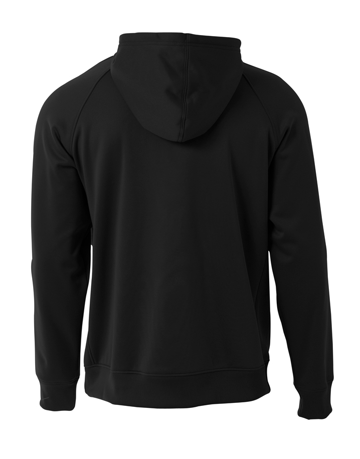 N4001 A4 Mens Agility Full-Zip Tech Fleece Hooded Sweatshirt - Back Image