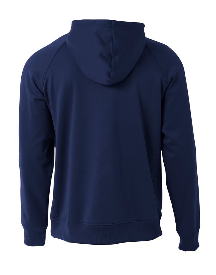 N4001 A4 Mens Agility Full-Zip Tech Fleece Hooded Sweatshirt N4001 A4 Mens Agility Full-Zip Tech Fleece Hooded Sweatshirt - Back Image