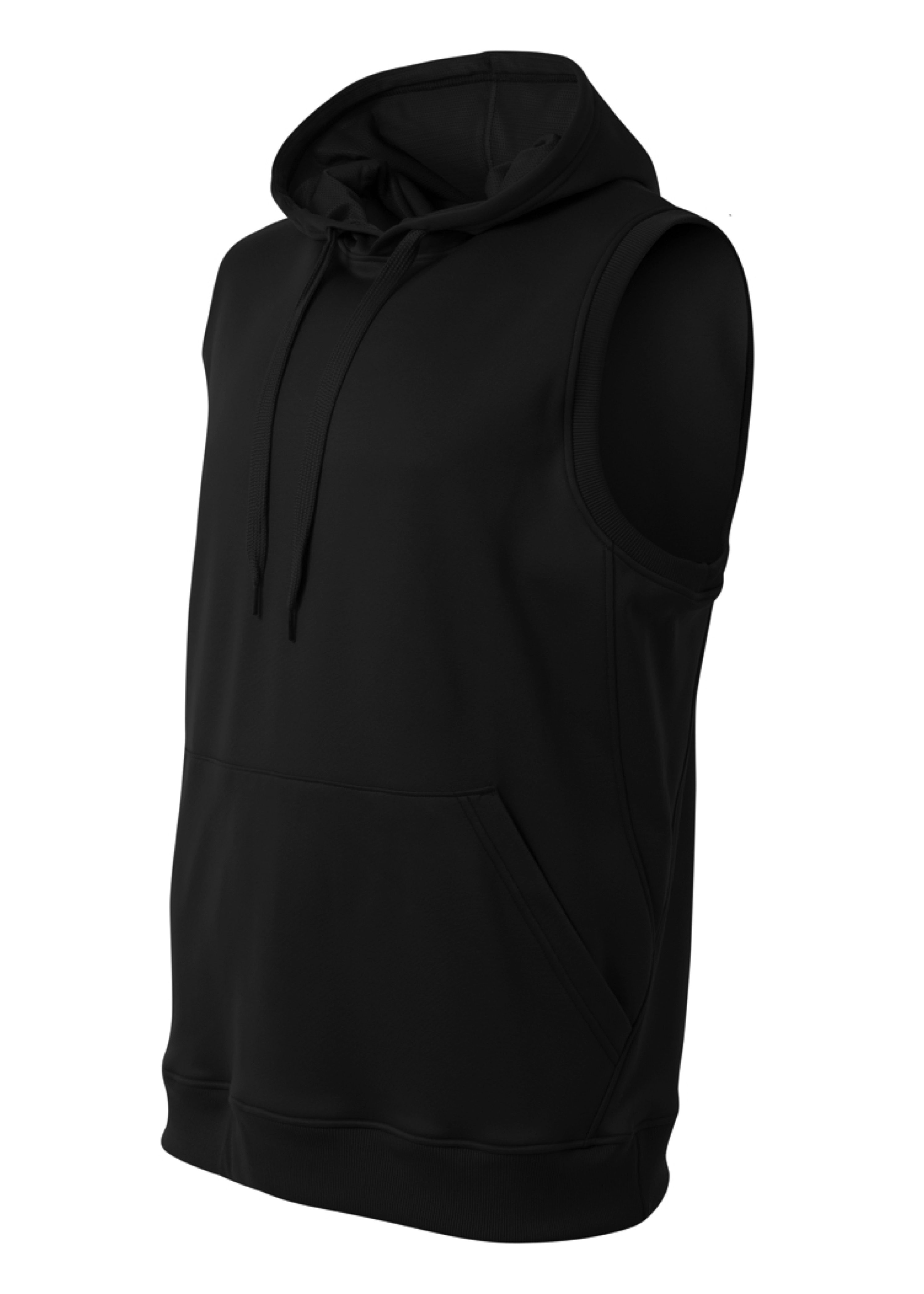 N4002 A4 Mens Agility Sleeveless Tech Fleece Pullover Hooded Sweatshirt - Siide Image
