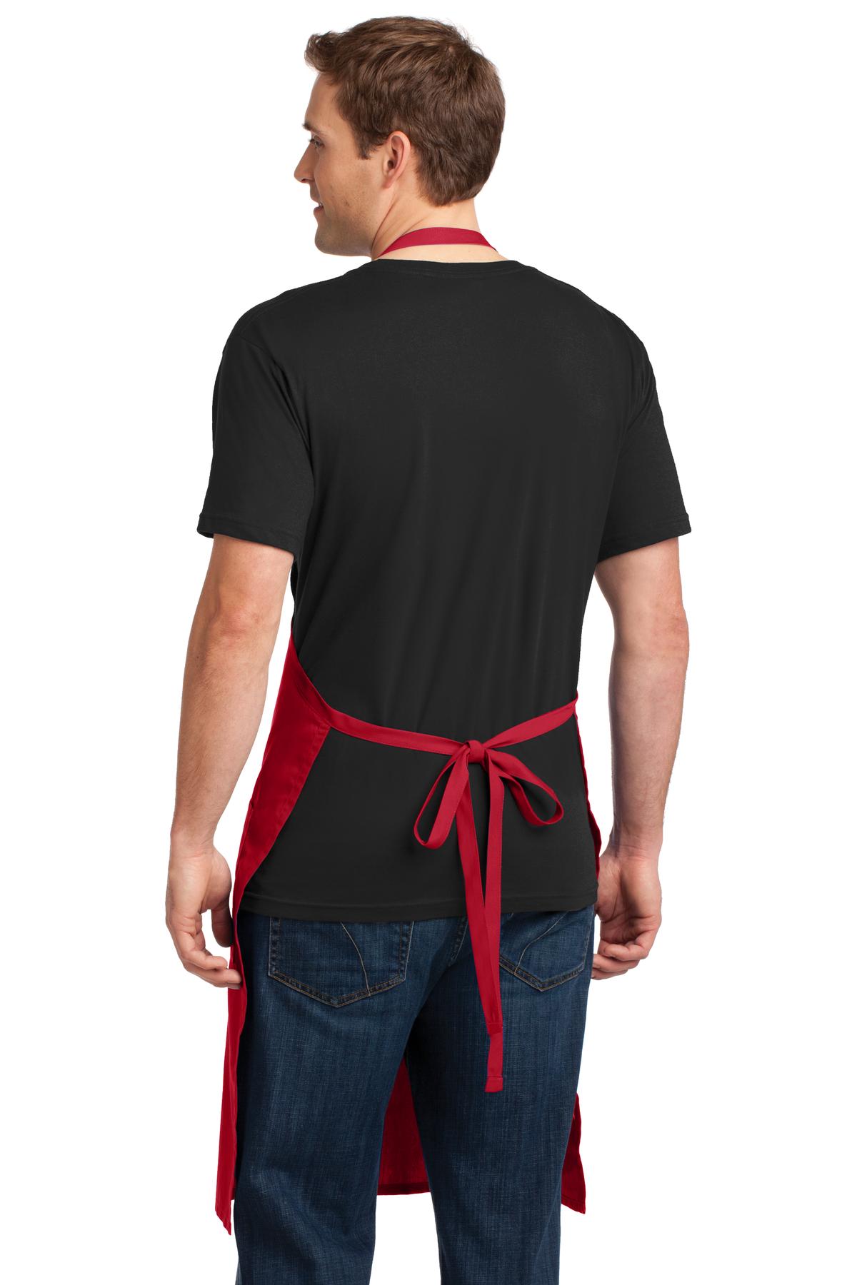 A700 Port Authority Easy Care Extra Long Bib Apron with Stain Releas A700 Port Authority Easy Care Extra Long Bib Apron with Stain Releas - Back Image