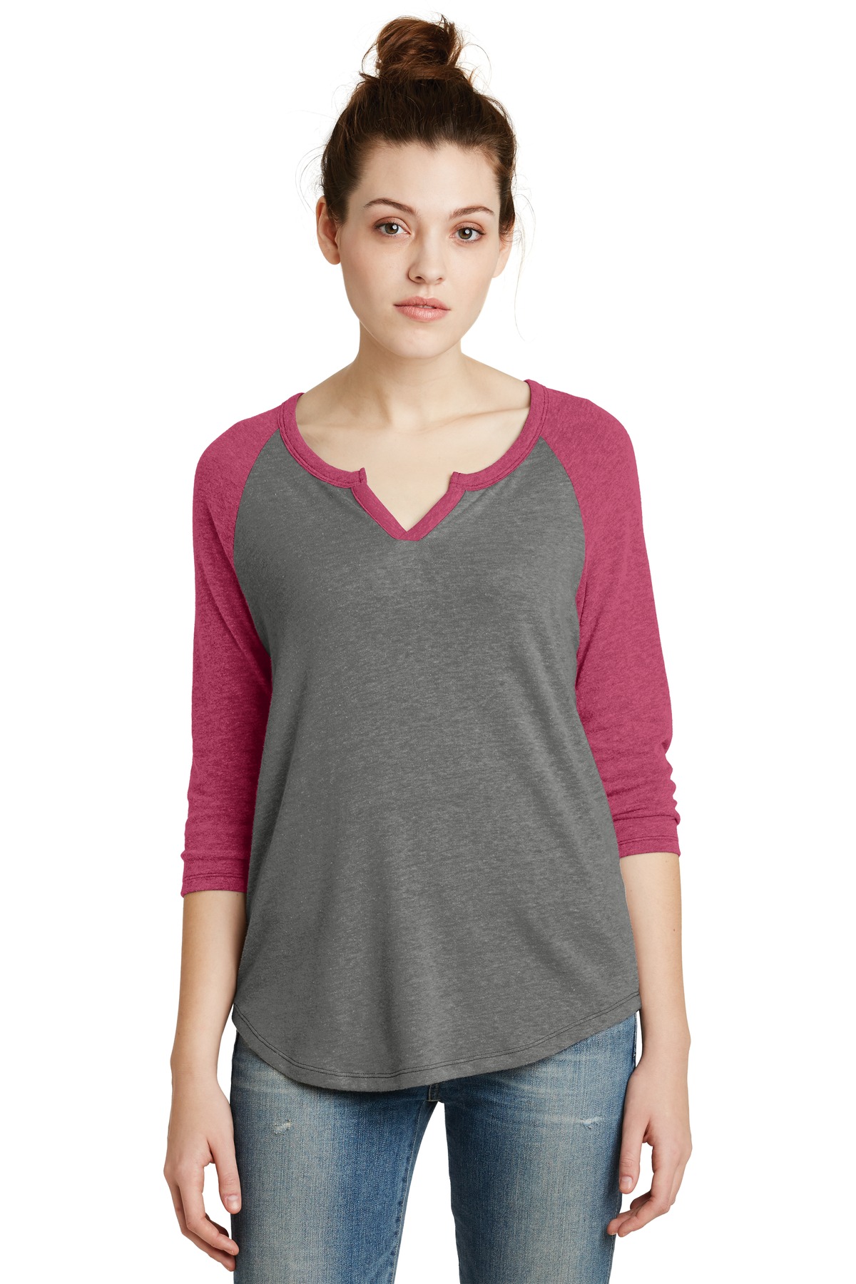 AA5060 Alternative Womens Outfield 3/4-Sleeve Vintage 50/50 Tee. Zoom Image