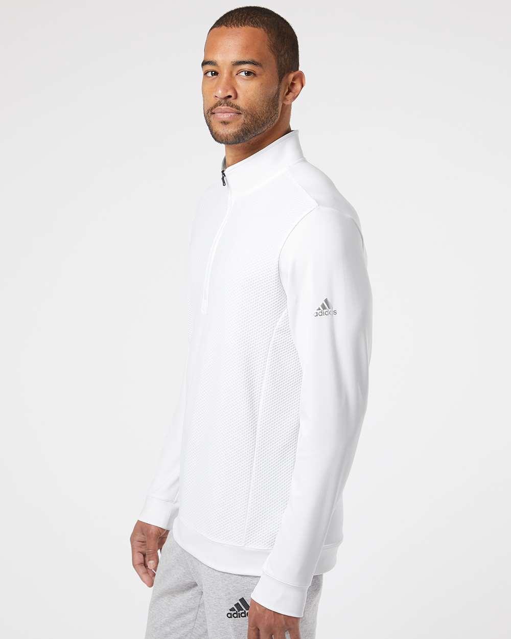 A295 adidas Golf Performance Textured Quarter-Zip Pullover - Siide Image