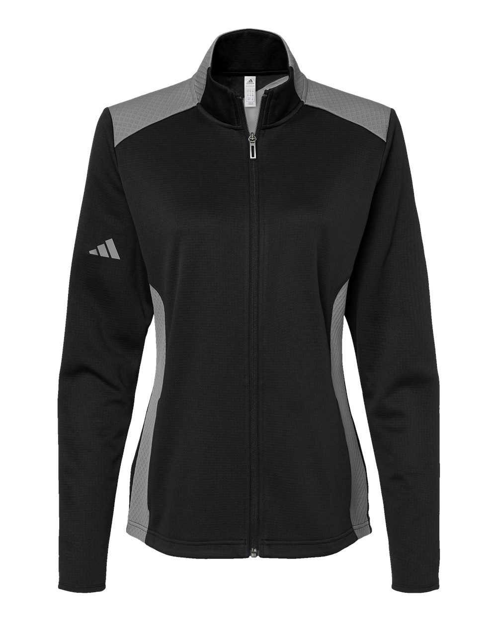 A529 adidas Golf Womens Textured Mixed Media Full-Zip Jacket