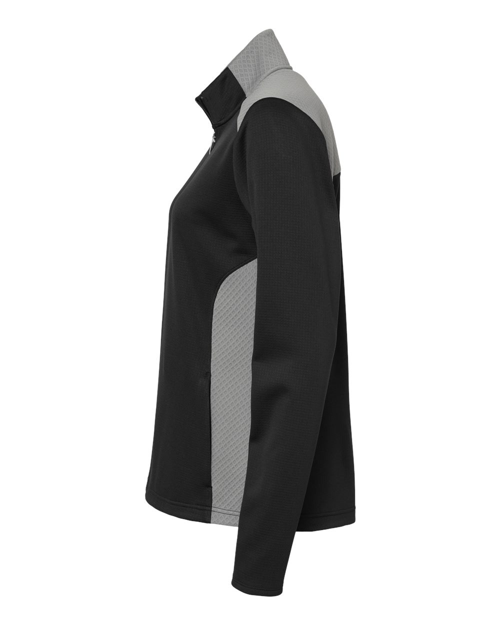 A529 adidas Golf Womens Textured Mixed Media Full-Zip Jacket - Siide Image