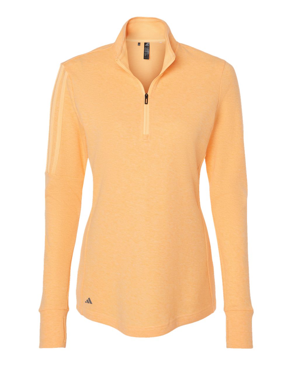A555 adidas Golf Womens 3-Stripes Quarter-Zip Sweater Zoom Image