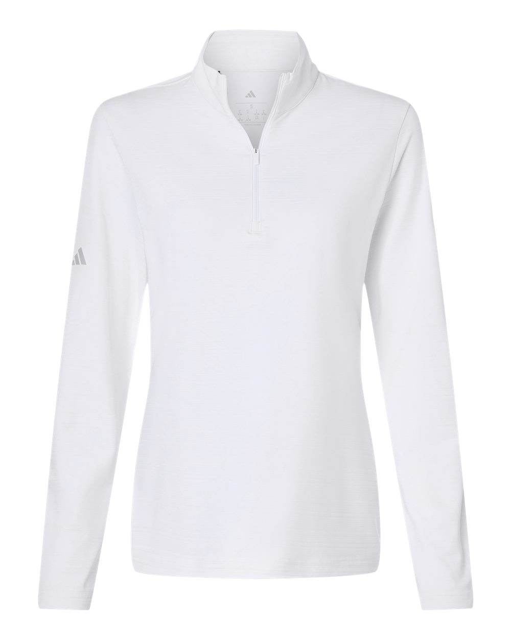 A709 adidas Golf Womens Textured Stripe Quarter-Zip Pullover A709 adidas Golf Womens Textured Stripe Quarter-Zip Pullover