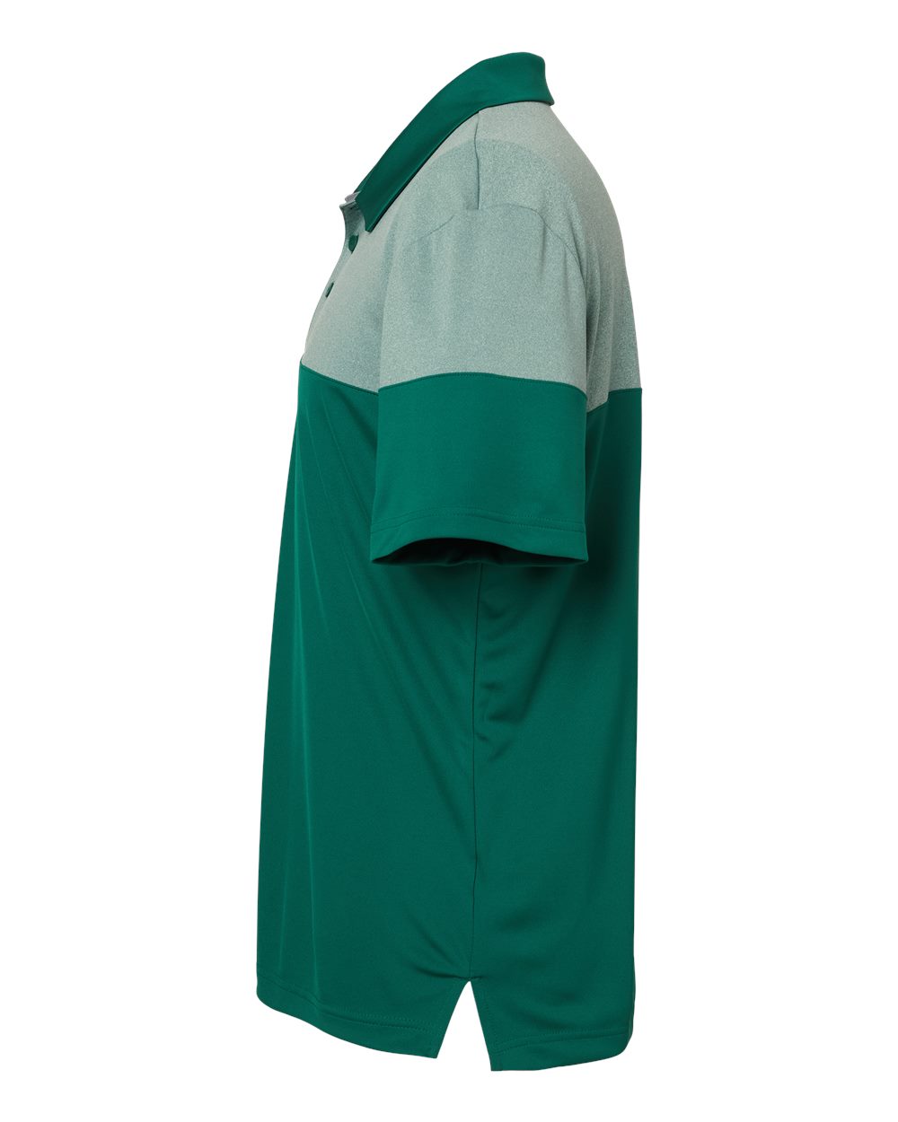 A213 adidas Golf Heathered 3-Stripes Colorblock Sport Shirt - Siide Image