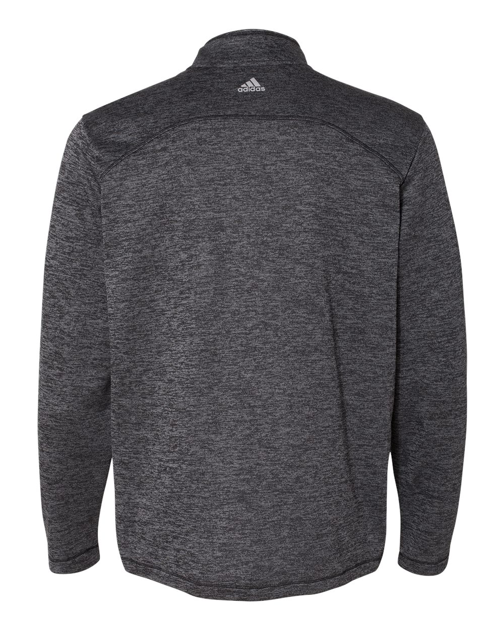 A284 adidas Golf Brushed Terry Heathered Quarter-Zip Pullover - Back Image