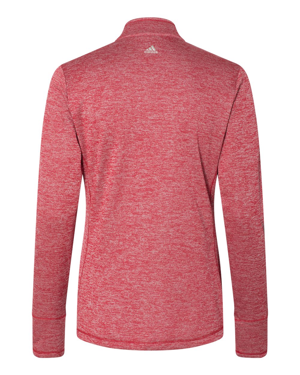 A285 adidas Golf Womens Brushed Terry Heathered Quarter-Zip Pullover - Back Image