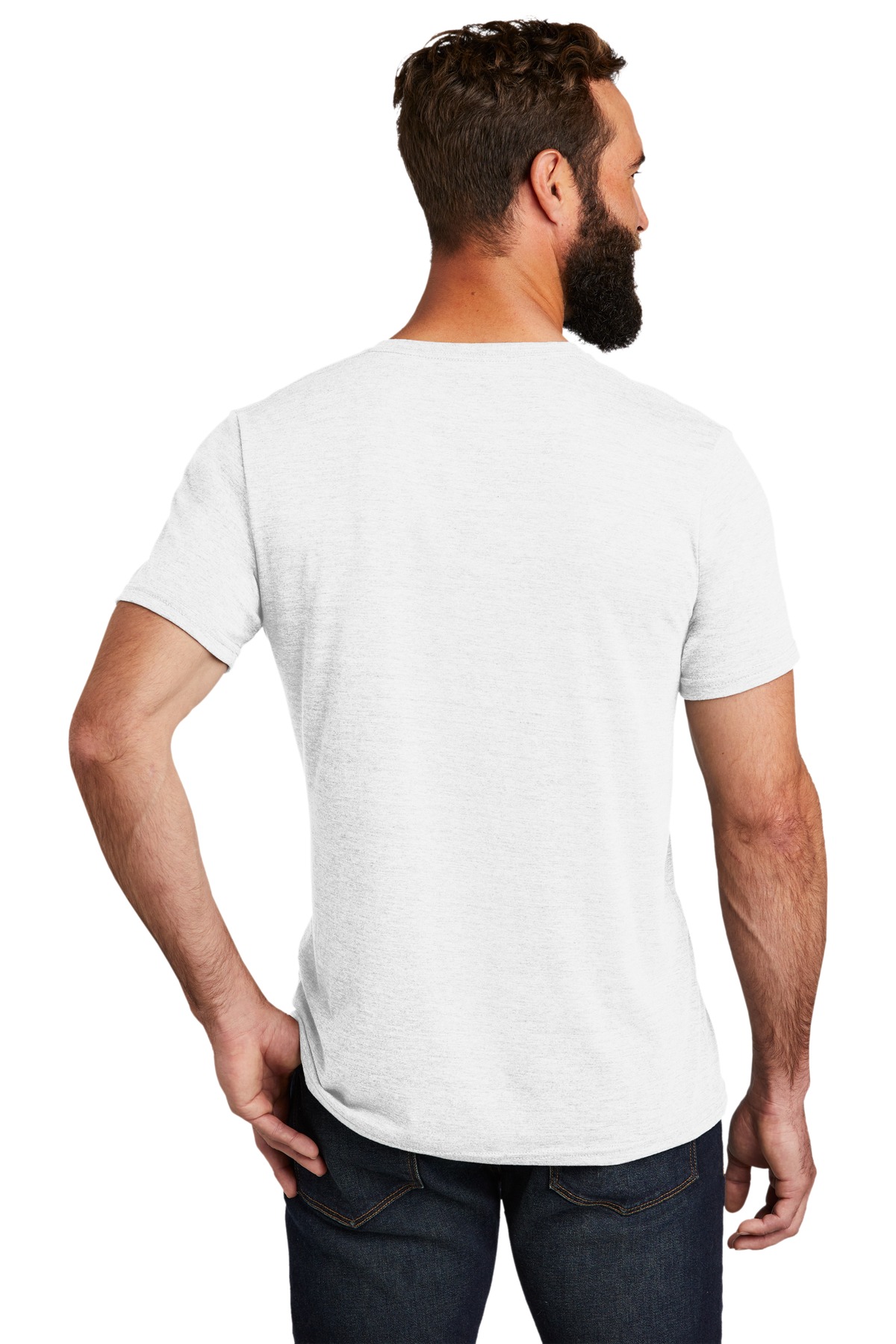 AL2014 AllMade Unisex Tri-Blend V-Neck Tee - Back Image