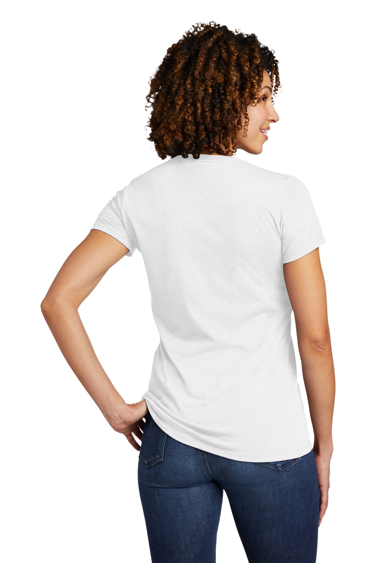 AL2018 AllMade Womens Tri-Blend V-Neck Tee - Back Image
