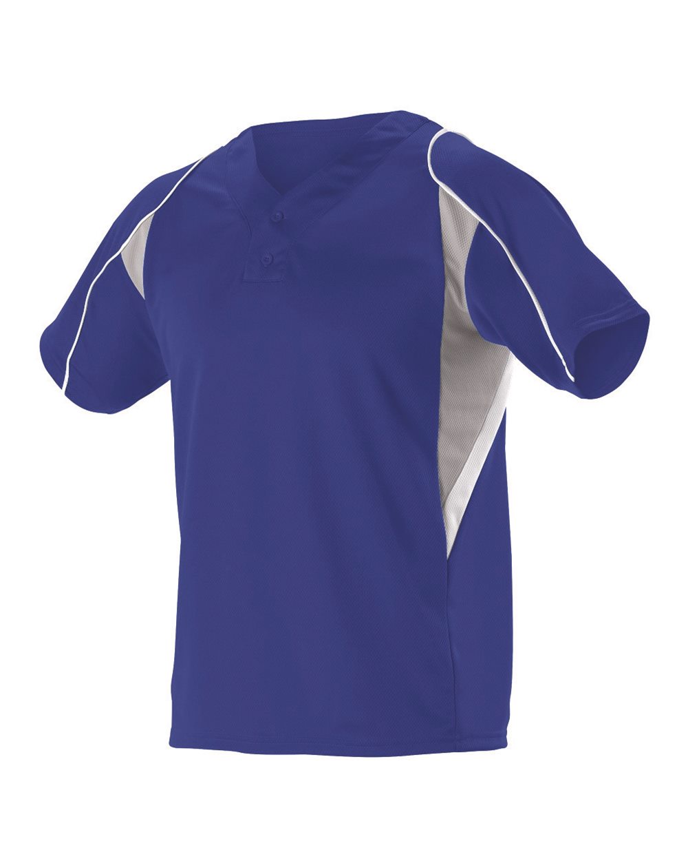 529Y Alleson Athletic Youth Two Button Henley Baseball Jersey - Siide Image