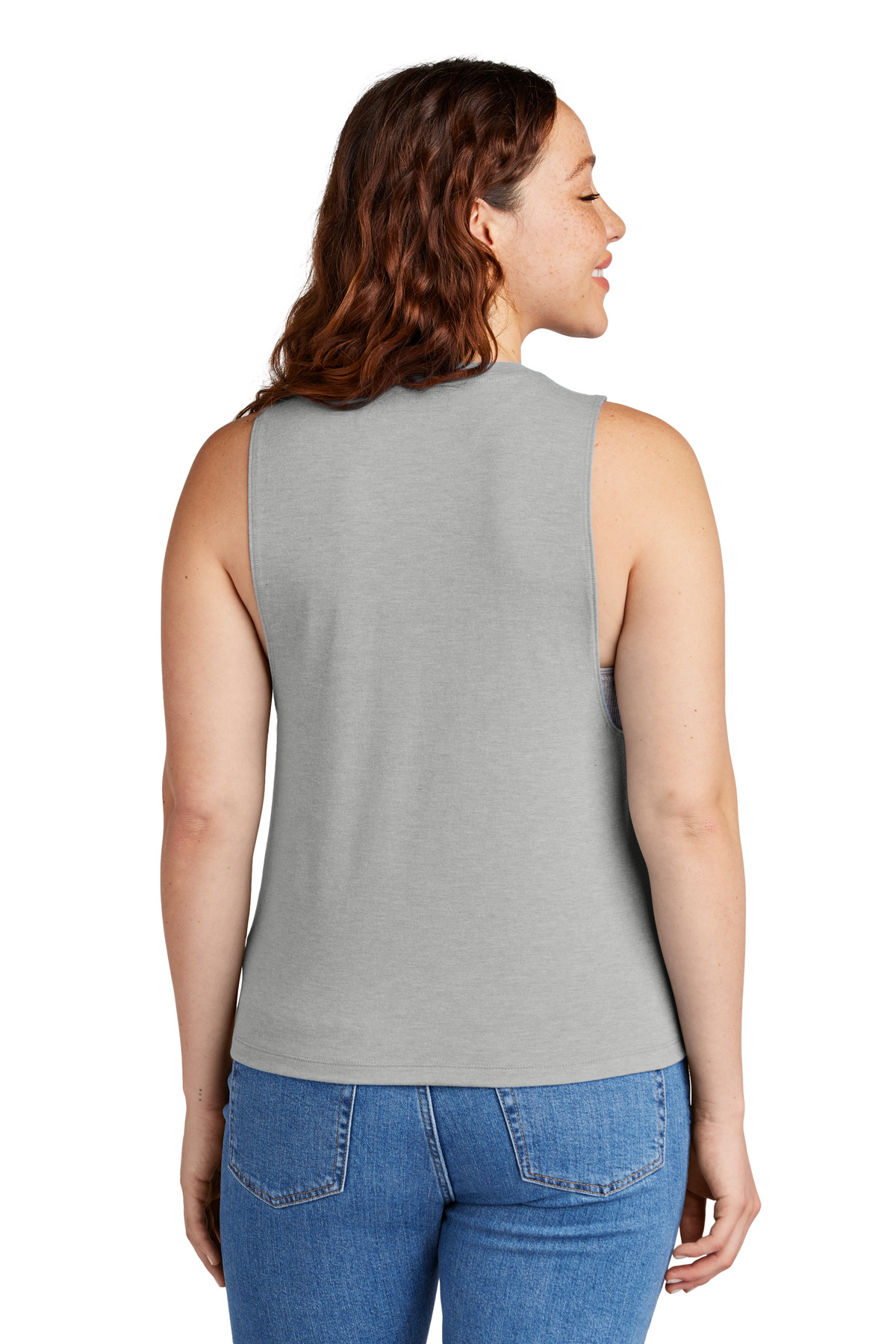 AL2020 AllMade Womens Tri-Blend Muscle Tank - Back Image