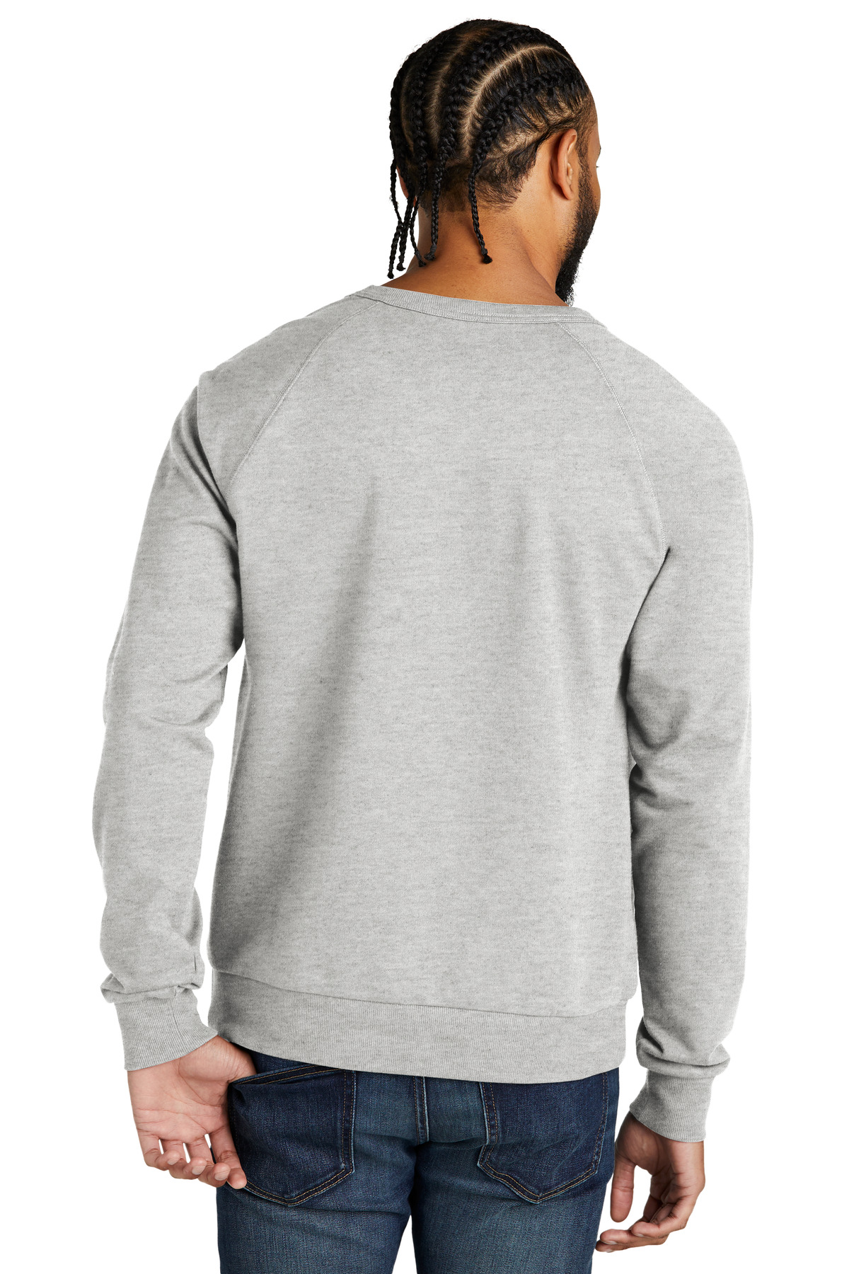 AL4004 AllMade Unisex French Terry Crewneck Sweatshirt - Back Image