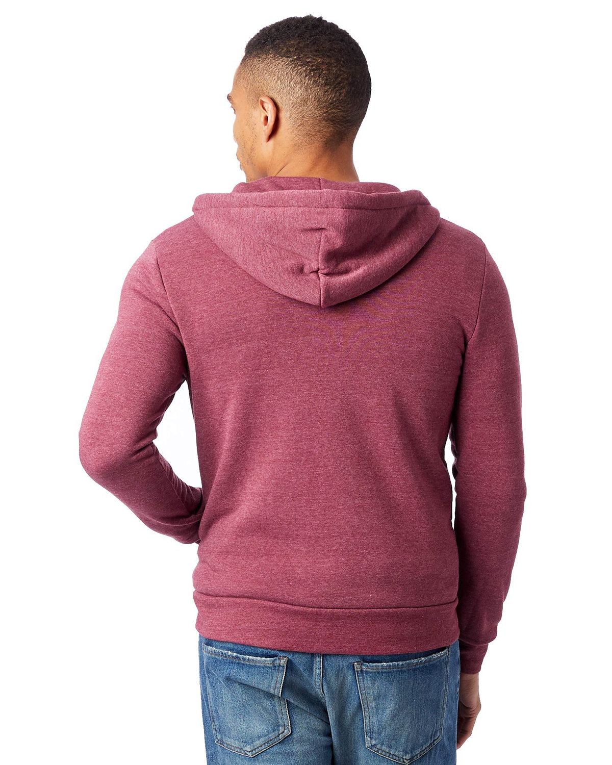 AA9590 Alternative Mens Rocky Eco-Fleece Zip Hoodie - Back Image