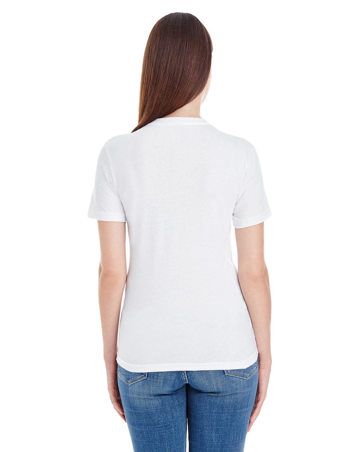 2356W American Apparel Ladies Fine Jersey Short-Sleeve V-Neck - Back Image
