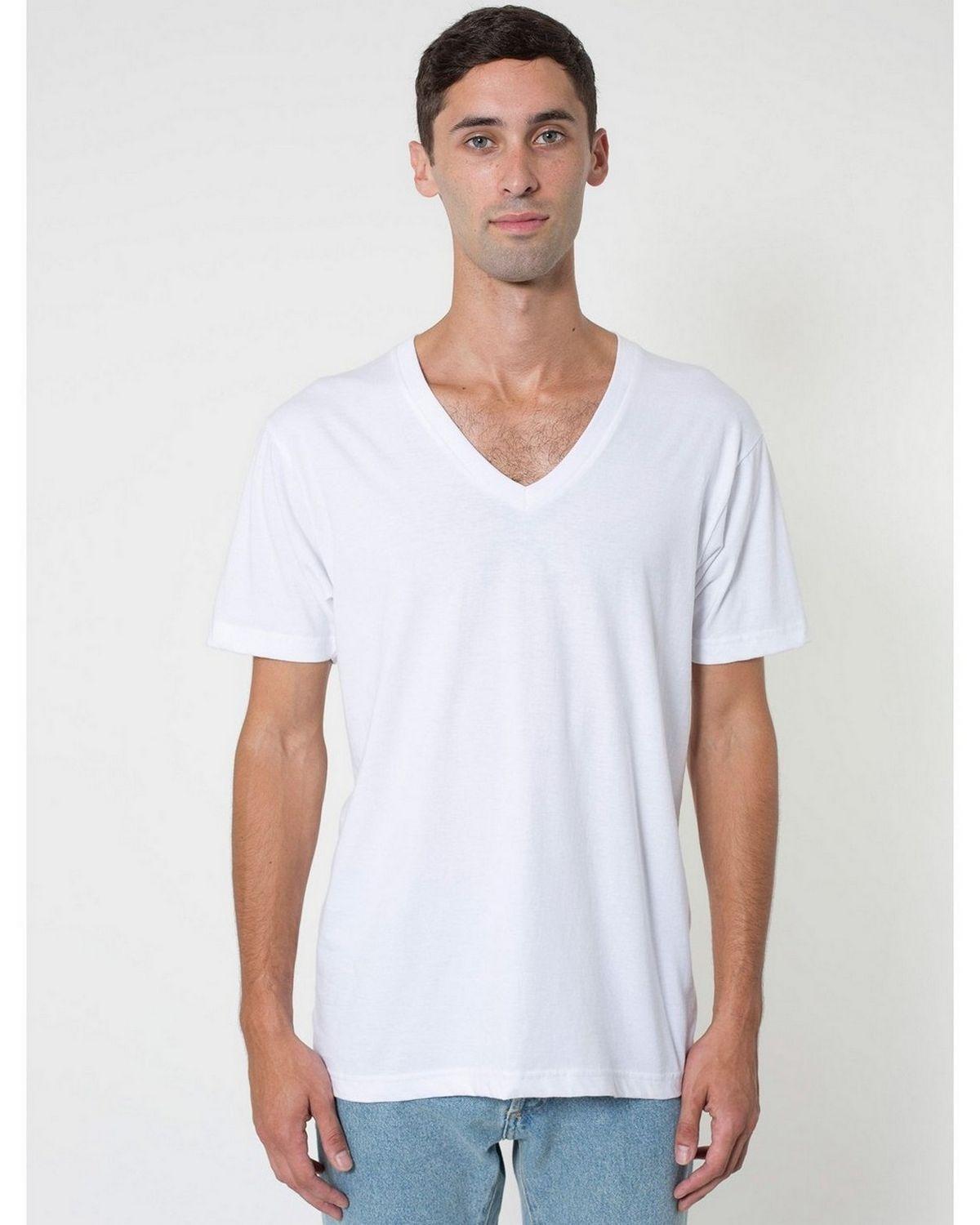 2456 American Apparel USA-Made Unisex Fine Jersey V-Neck Tee
