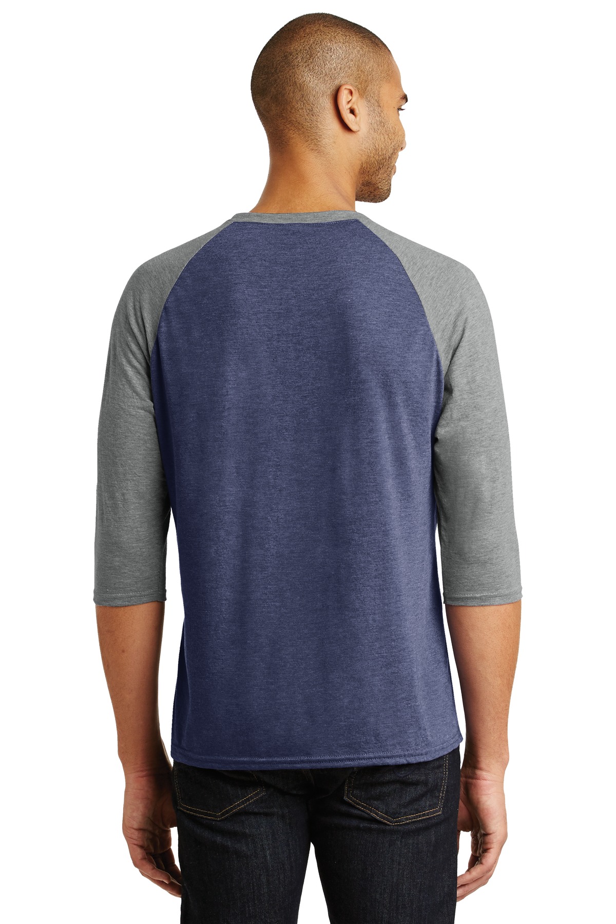 AN6755 Anvil Tri-Blend 3/4-Sleeve Raglan Tee. - Back Image