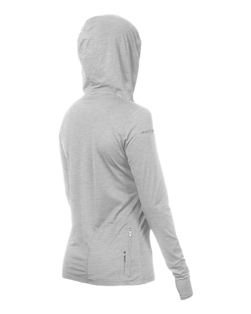 WSBRZH0 ANETIK Womens Breeze Tech Hooded T-Shirt - Back Image
