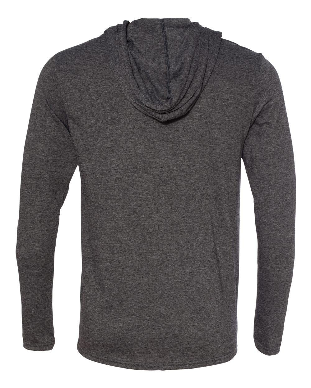 987 Anvil Lightweight Hooded Long Sleeve T-Shirt - Back Image