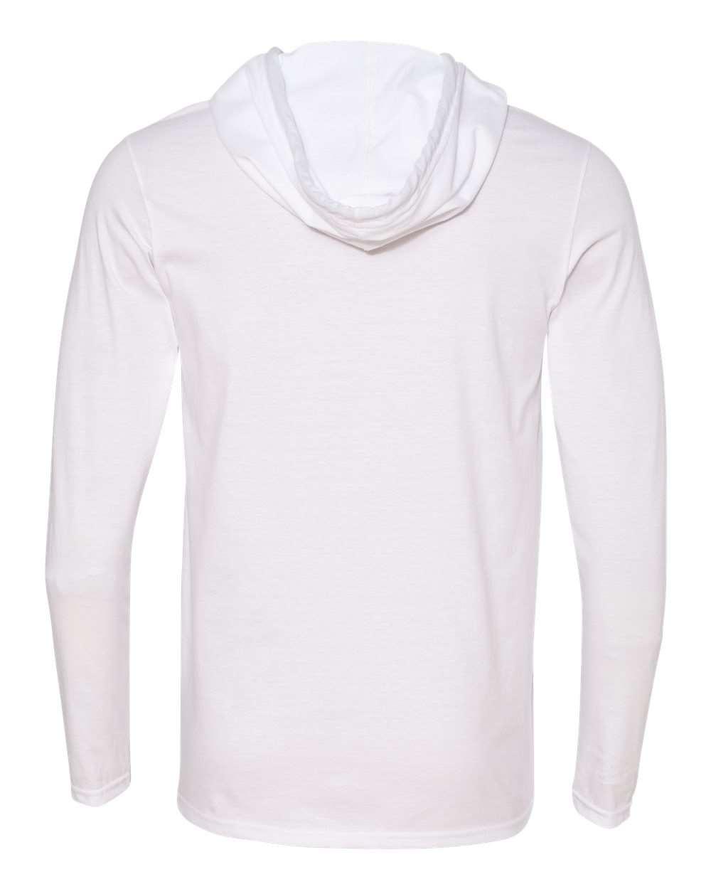 987 Anvil Lightweight Hooded Long Sleeve T-Shirt - Back Image