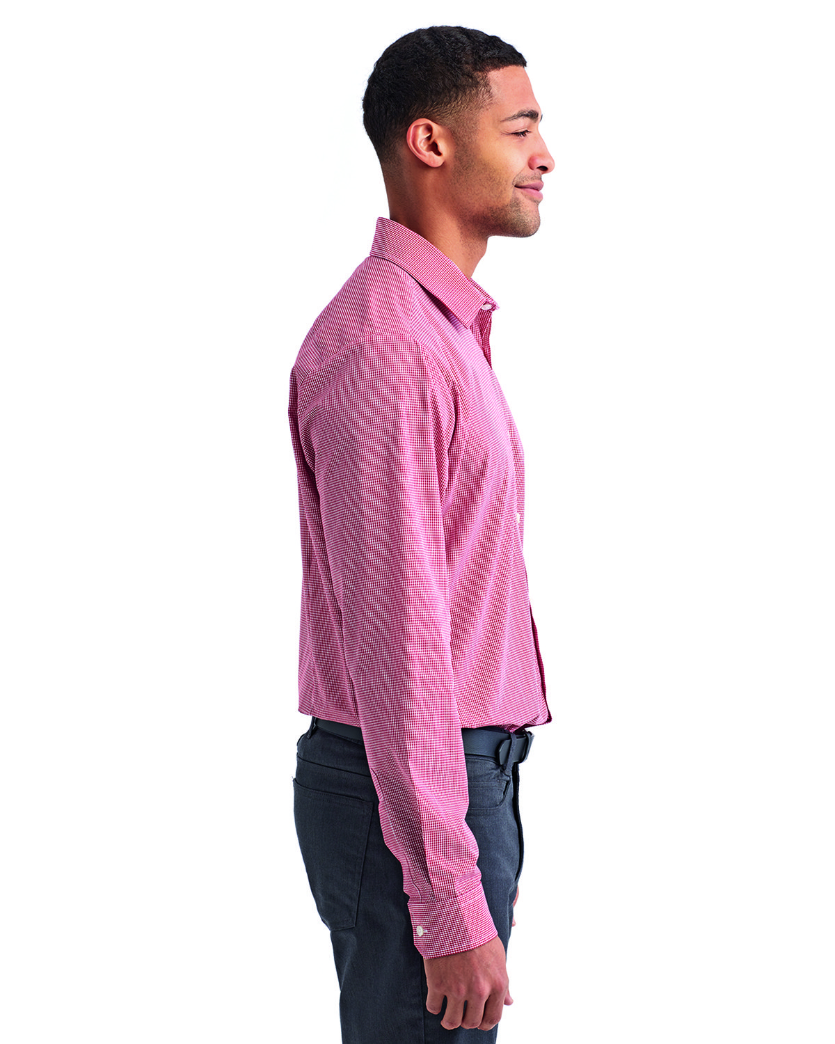 RP220 Artisan Collection by Reprime Mens Microcheck Gingham Long-Sleeve Cotton Shirt - Siide Image