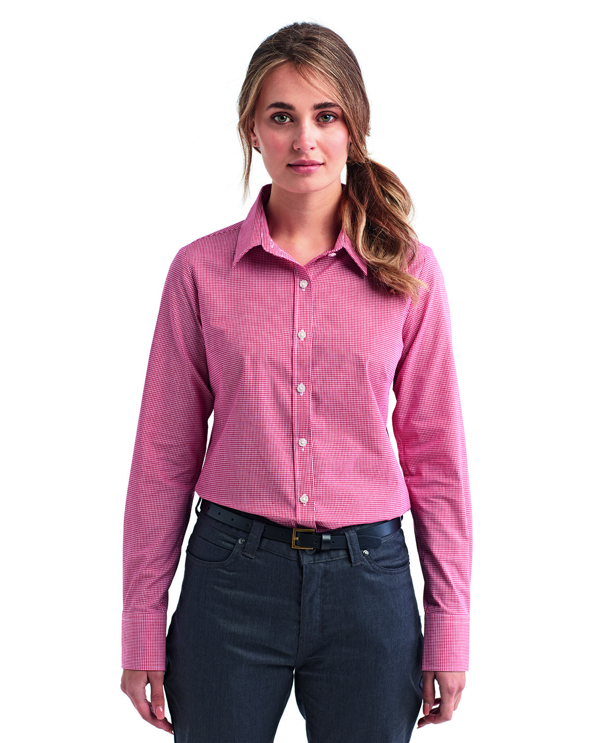 RP320 Artisan Collection by Reprime Ladies Microcheck Gingham Long-Sleeve Cotton Shirt RP320 Artisan Collection by Reprime Ladies Microcheck Gingham Long-Sleeve Cotton Shirt