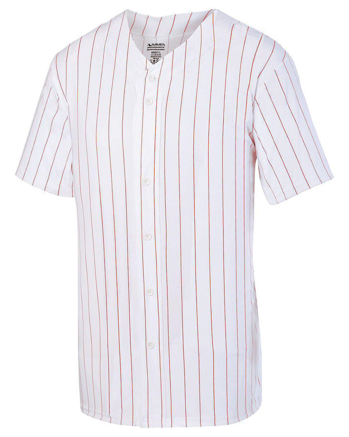 1685 Augusta Drop Ship Unisex Pin Stripe Full Button Baseball Jersey