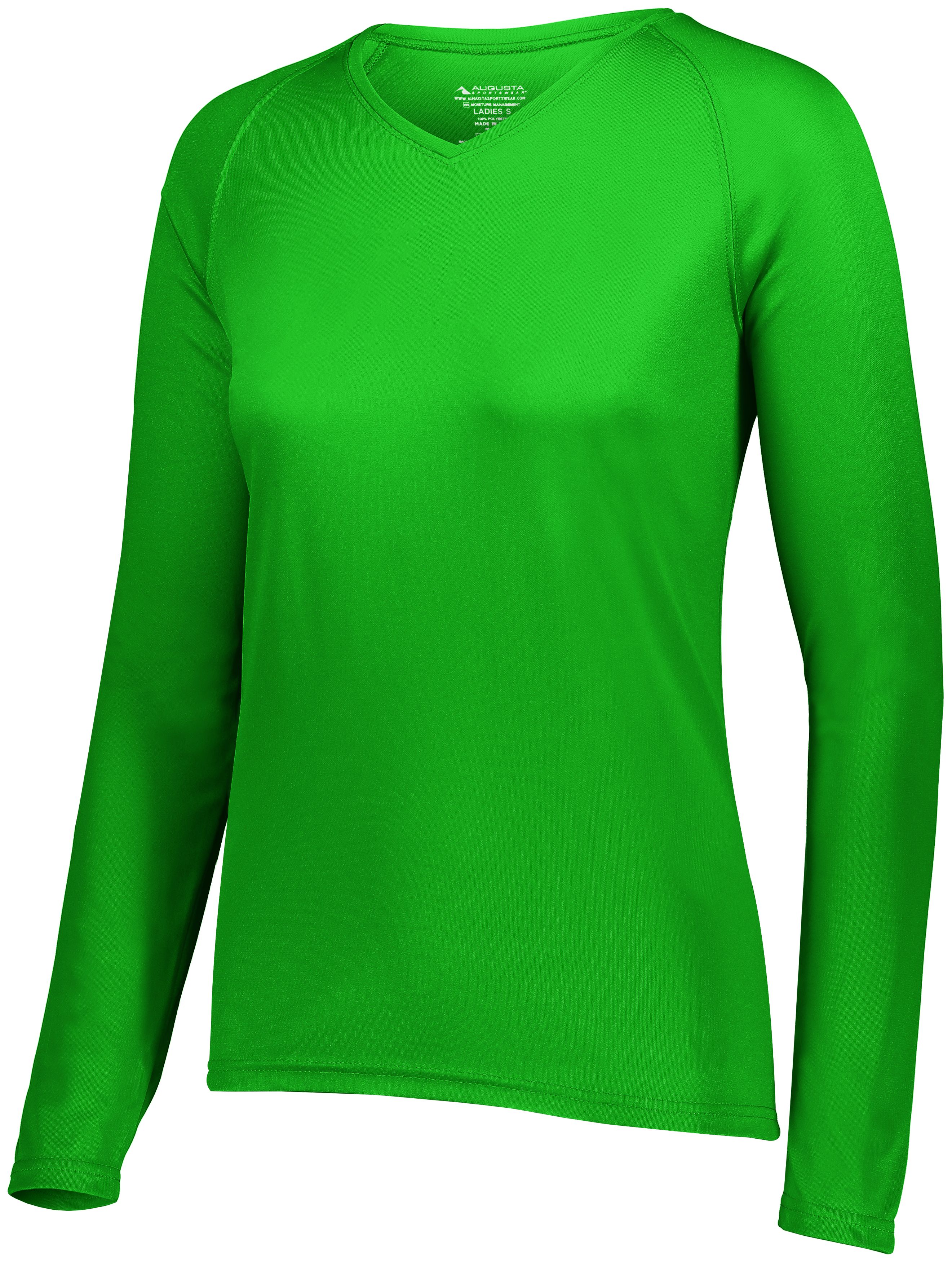 2797 Augusta Sportswear Womens Attain Wicking Long Sleeve V-Neck T-Shirt - Back Image