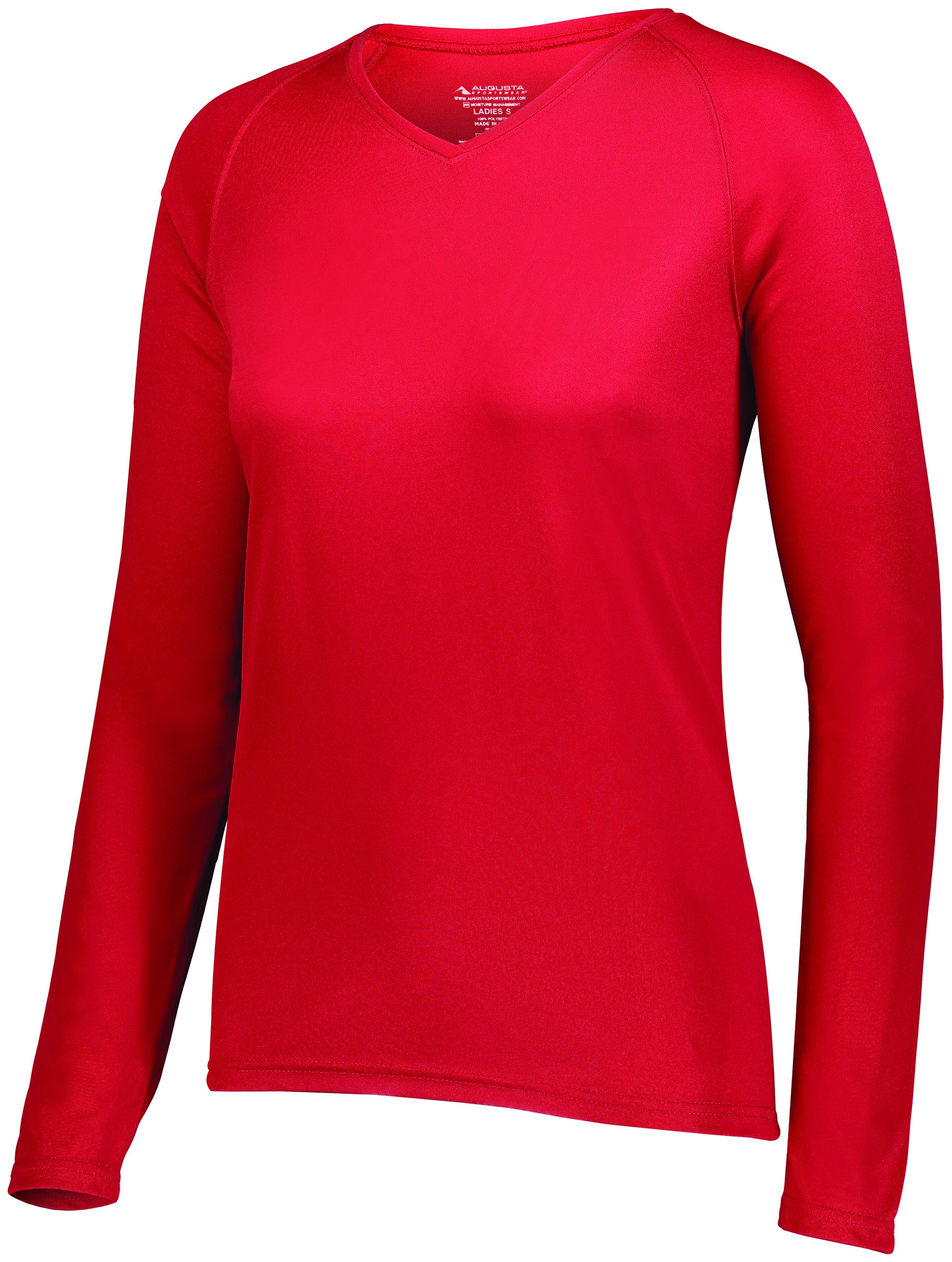 2797 Augusta Sportswear Womens Attain Wicking Long Sleeve V-Neck T-Shirt 2797 Augusta Sportswear Womens Attain Wicking Long Sleeve V-Neck T-Shirt - Back Image