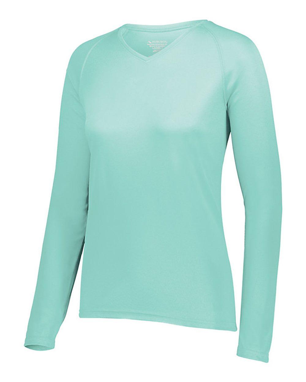 2797 Augusta Sportswear Womens Attain Wicking Long Sleeve V-Neck T-Shirt - Siide Image