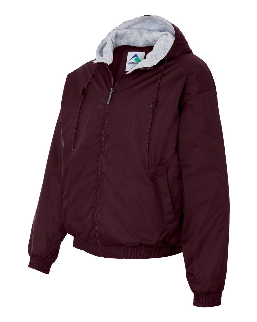3280 Augusta Sportswear HOODED TAFFETA JACKET/FLEECE LINED - Siide Image