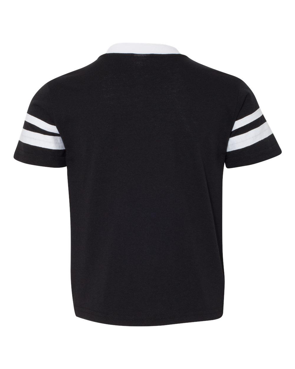 361 Augusta Sportswear Youth V-Neck Jersey with Striped Sleeves - Back Image