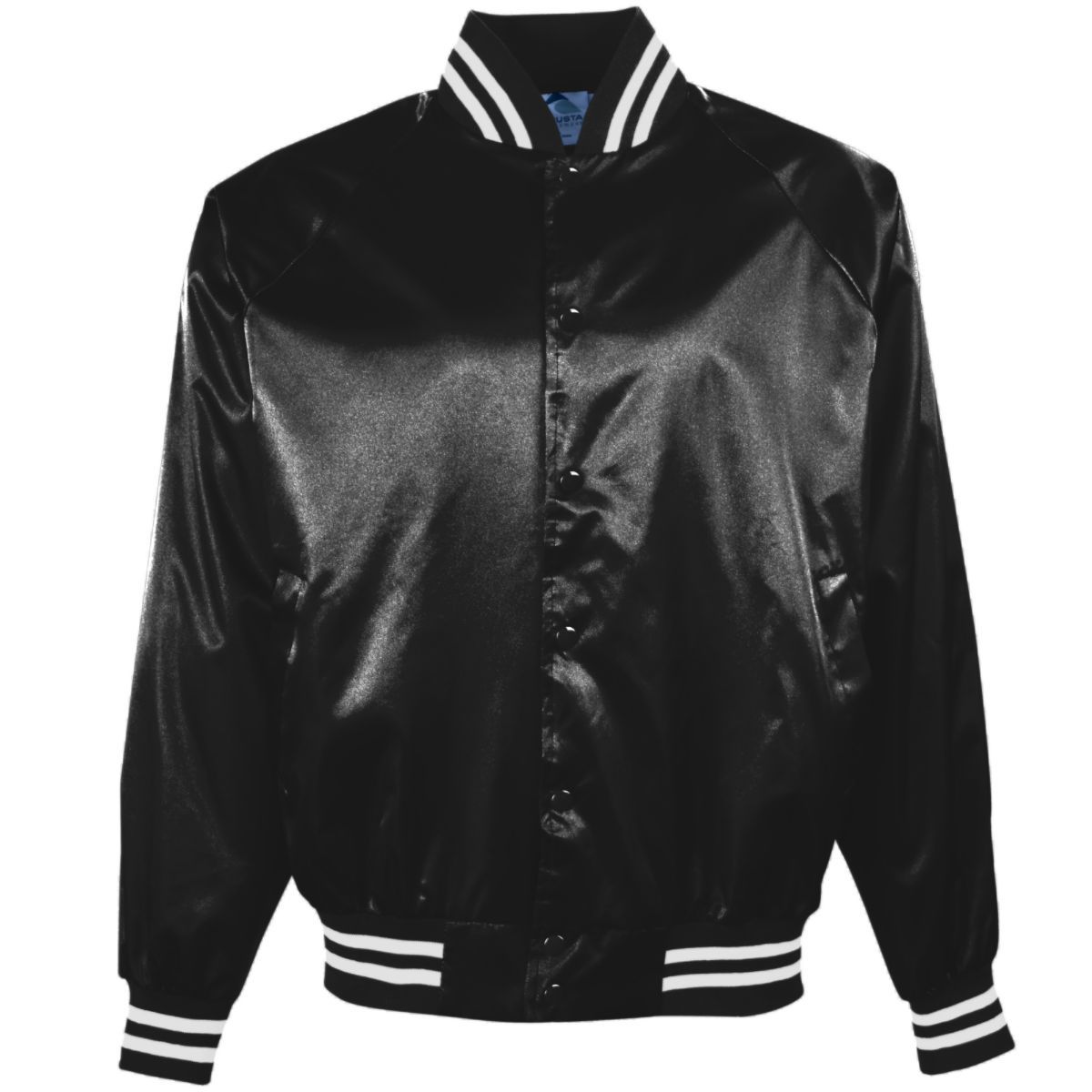 3610 Augusta Sportswear SATIN BASEBALL JACKET/STRIPED TRIM