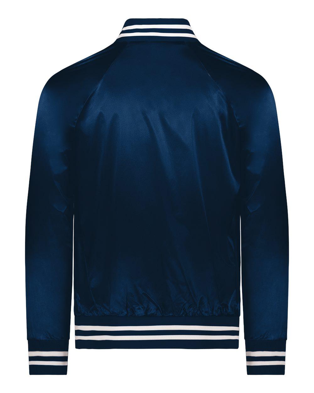 3610 Augusta Sportswear SATIN BASEBALL JACKET/STRIPED TRIM - Back Image
