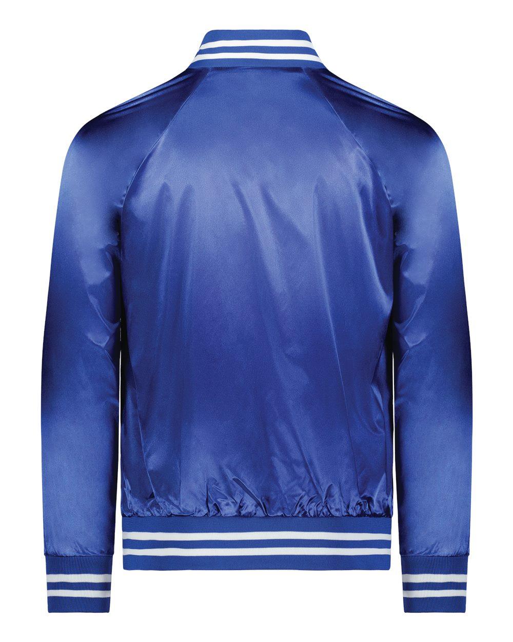 3610 Augusta Sportswear SATIN BASEBALL JACKET/STRIPED TRIM - Back Image