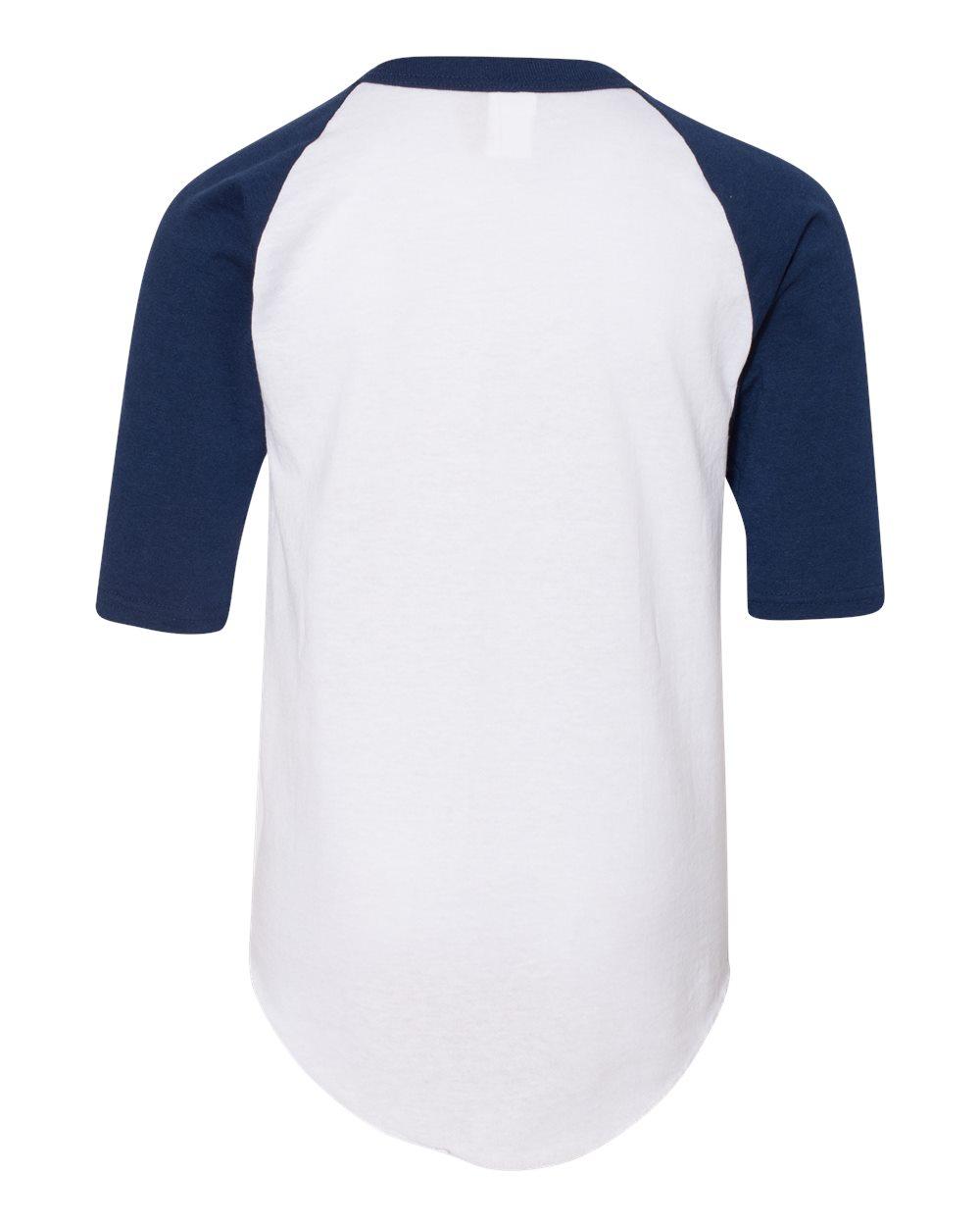 4421 Augusta Sportswear Youth Three-Quarter Sleeve Baseball Jersey - Back Image