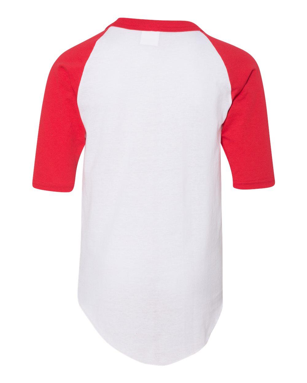 4421 Augusta Sportswear Youth Three-Quarter Sleeve Baseball Jersey - Back Image