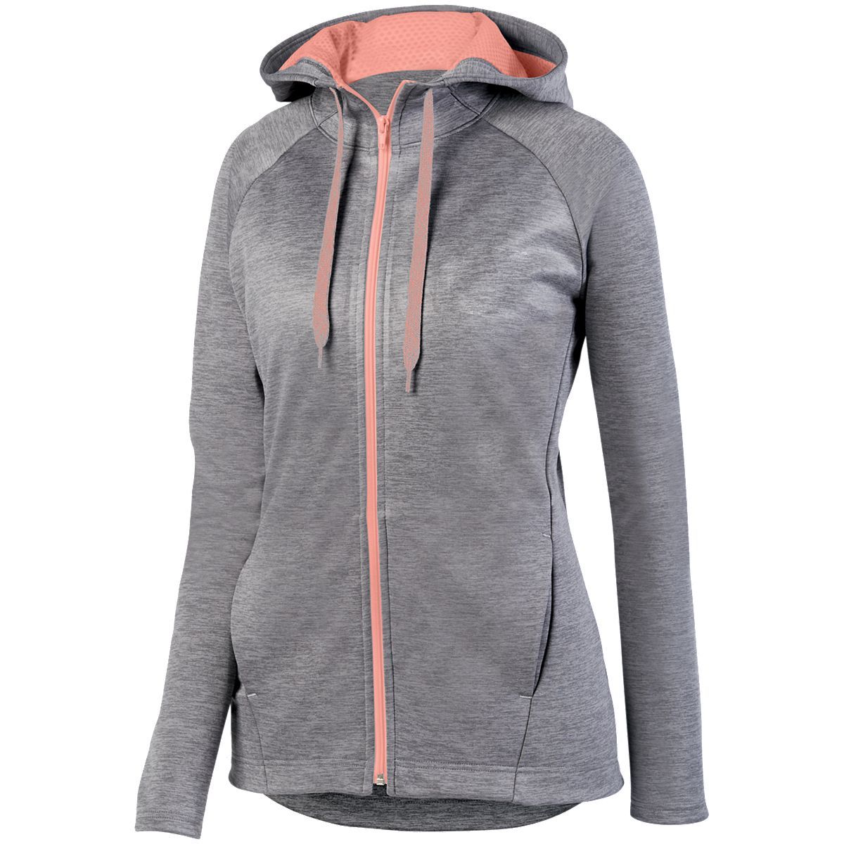 5558 Augusta Sportswear Womens Zoe Tonal Heather Full-Zip Hoodie 5558 Augusta Sportswear Womens Zoe Tonal Heather Full-Zip Hoodie