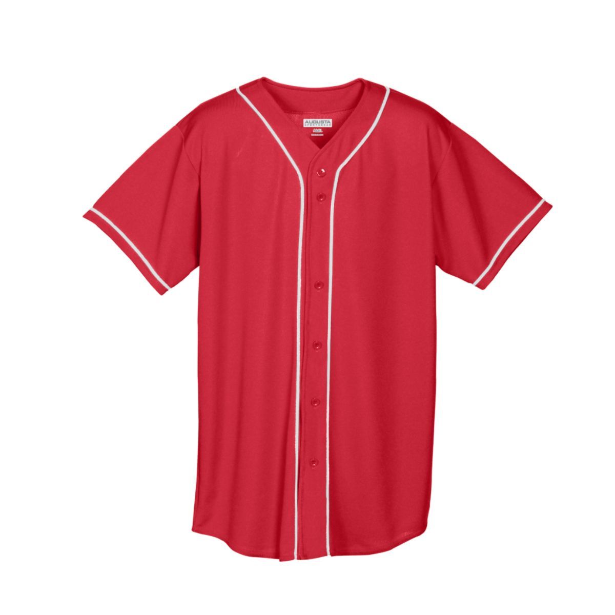 593 Augusta Sportswear Wicking Mesh Button Front Jersey with Braid Trim - Back Image