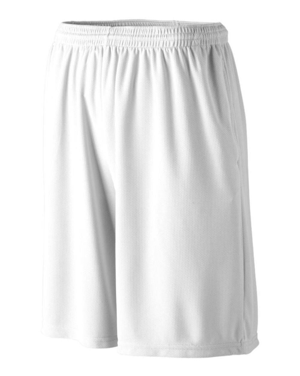803 Augusta Sportswear Longer Length Wicking Shorts with Pockets - Siide Image