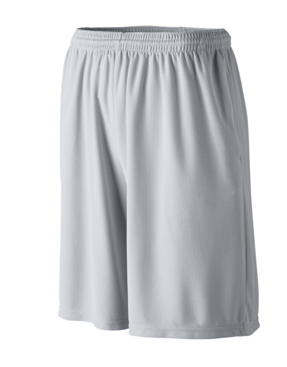 814 Augusta Sportswear YOUTH LONGER LENGTH WICKING SHORTS WITH POCKETS - Back Image