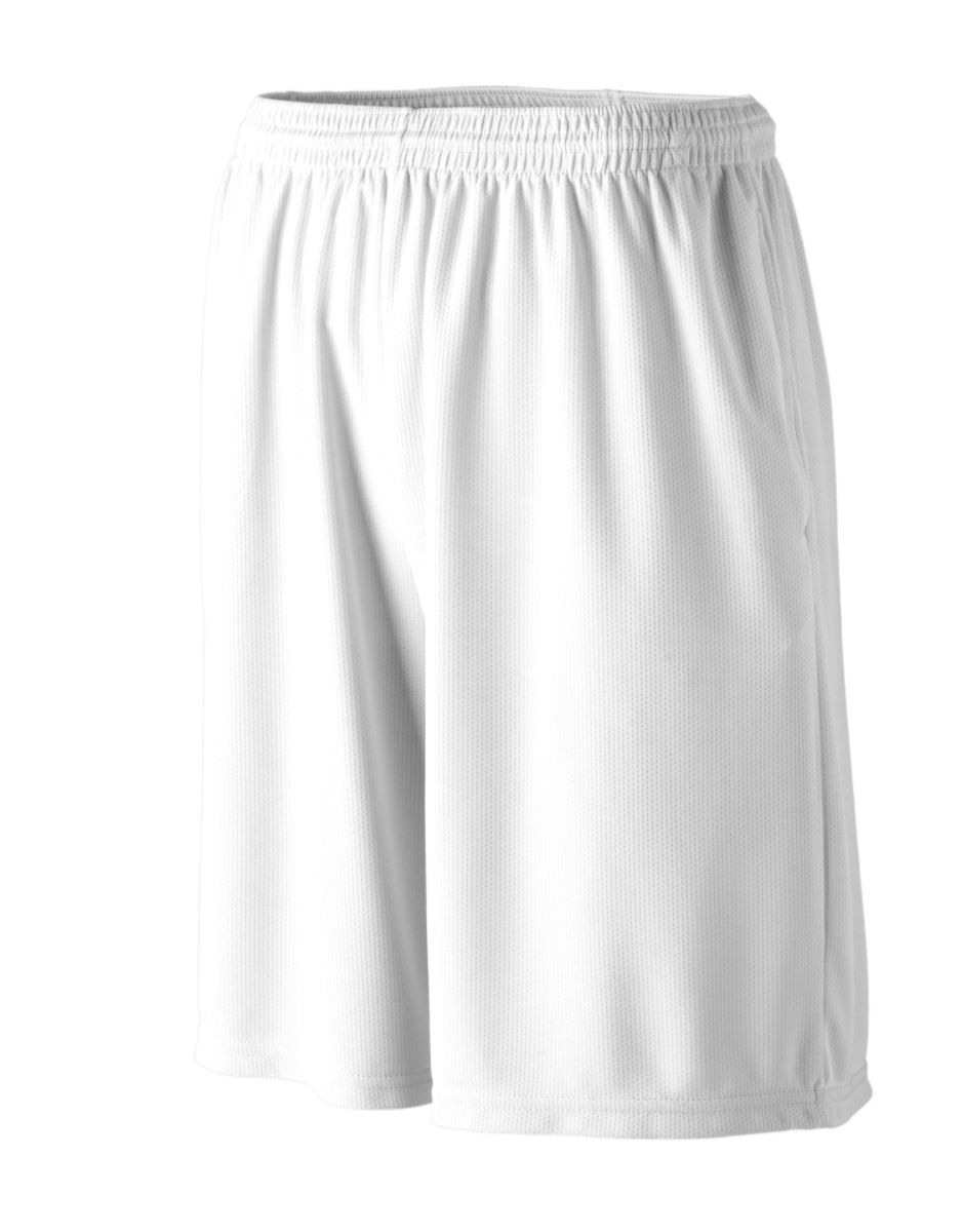 814 Augusta Sportswear YOUTH LONGER LENGTH WICKING SHORTS WITH POCKETS