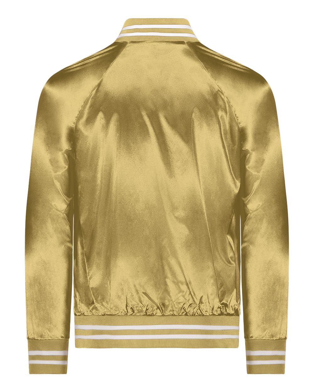 3610 Augusta Sportswear SATIN BASEBALL JACKET/STRIPED TRIM - Back Image