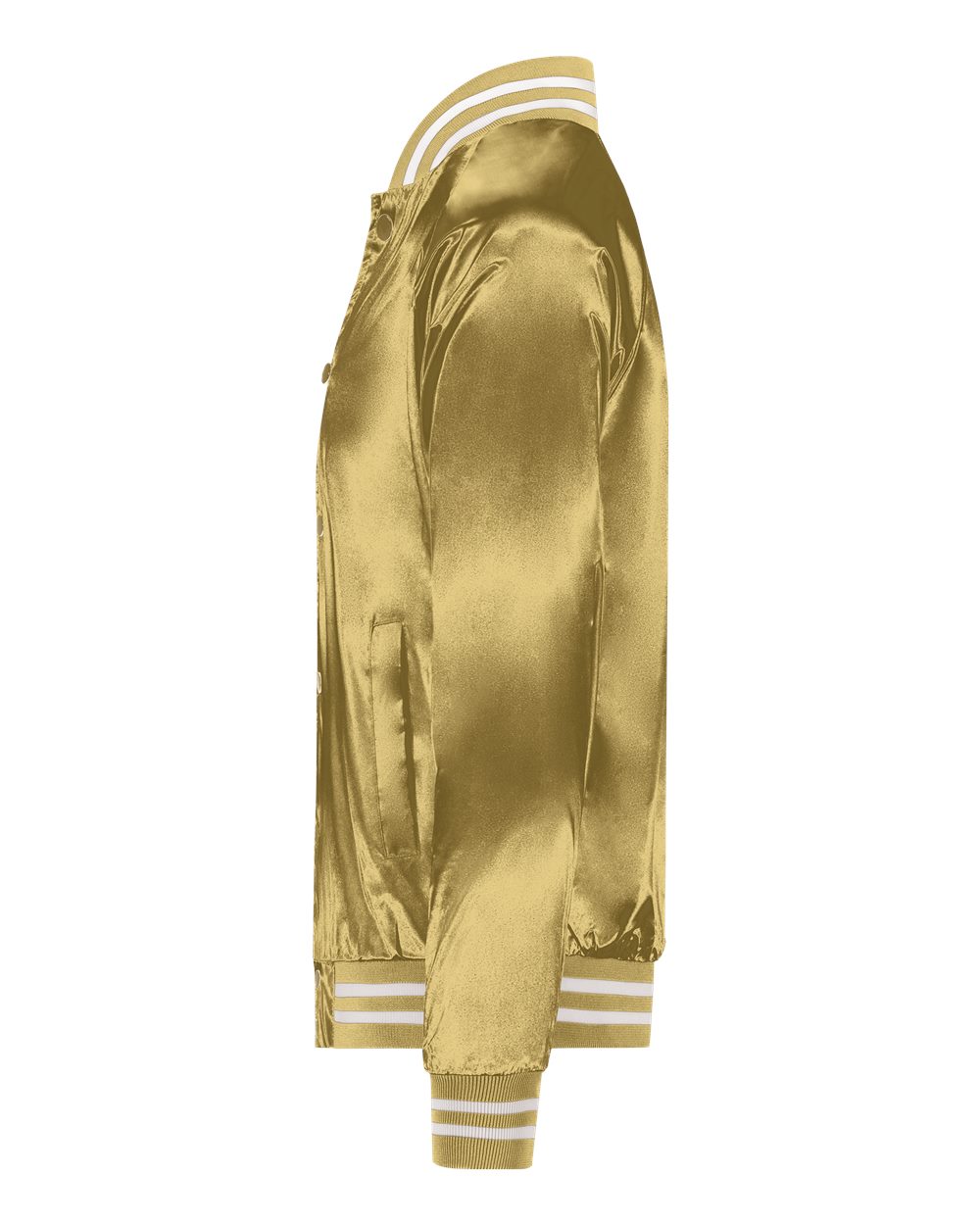 3610 Augusta Sportswear SATIN BASEBALL JACKET/STRIPED TRIM - Siide Image