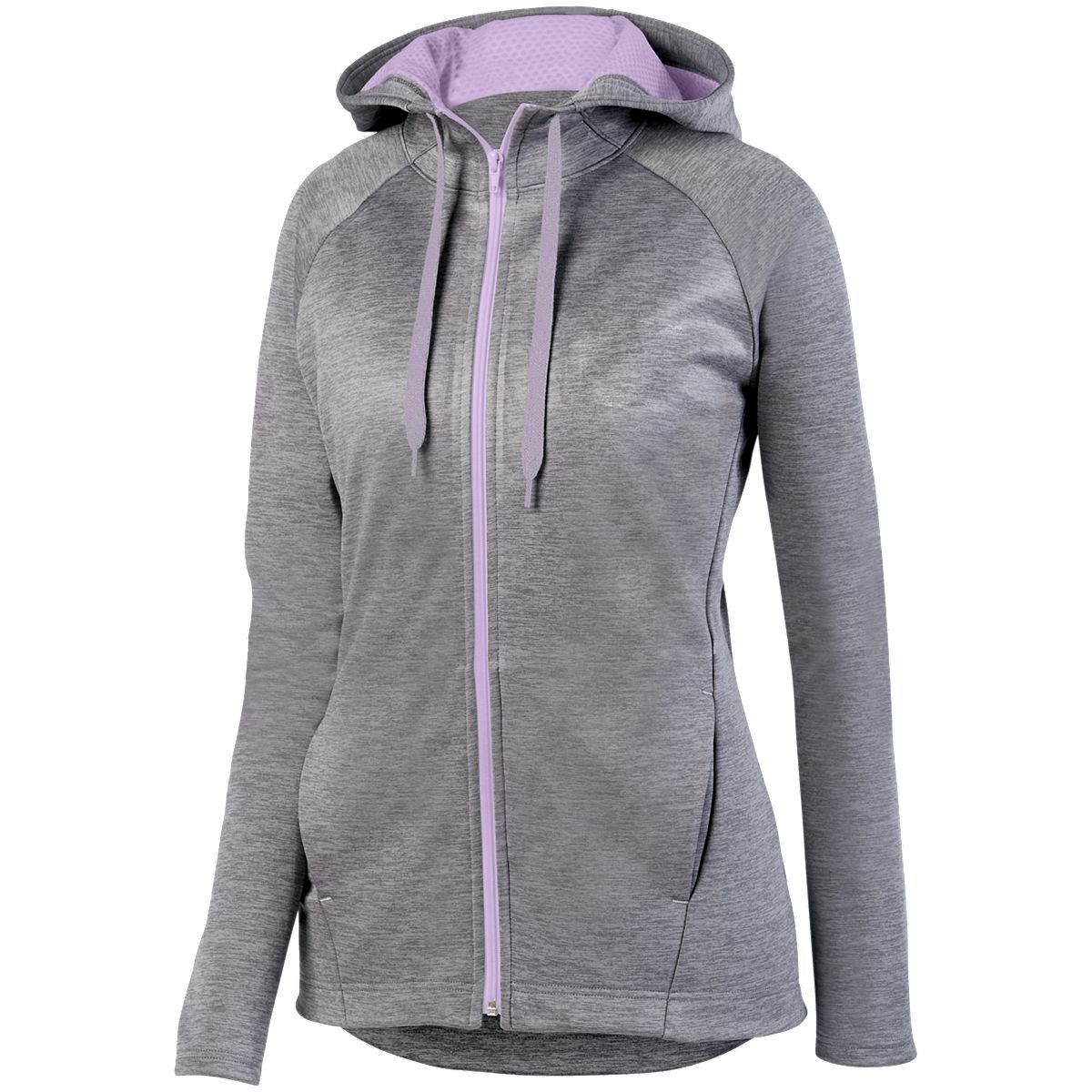 5558 Augusta Sportswear Womens Zoe Tonal Heather Full-Zip Hoodie - Siide Image