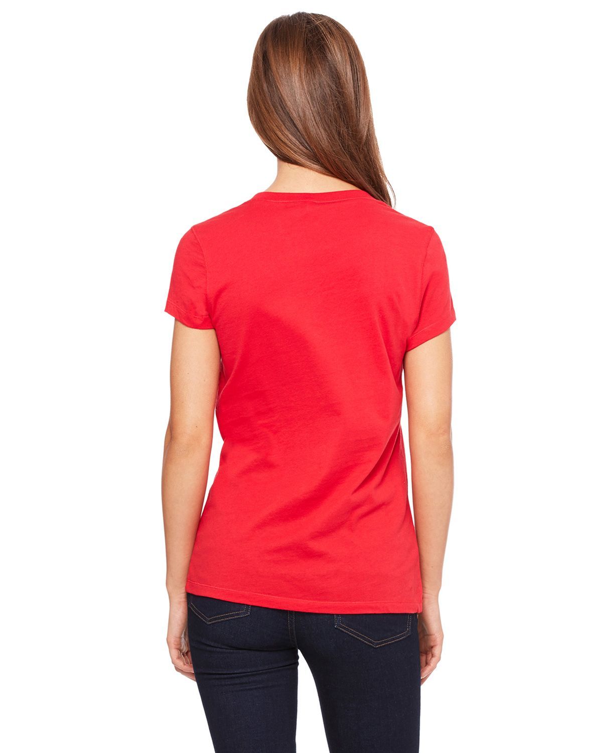 B6005 Bella + Canvas Ladies Jersey Short-Sleeve V-Neck T-Shirt - Back Image