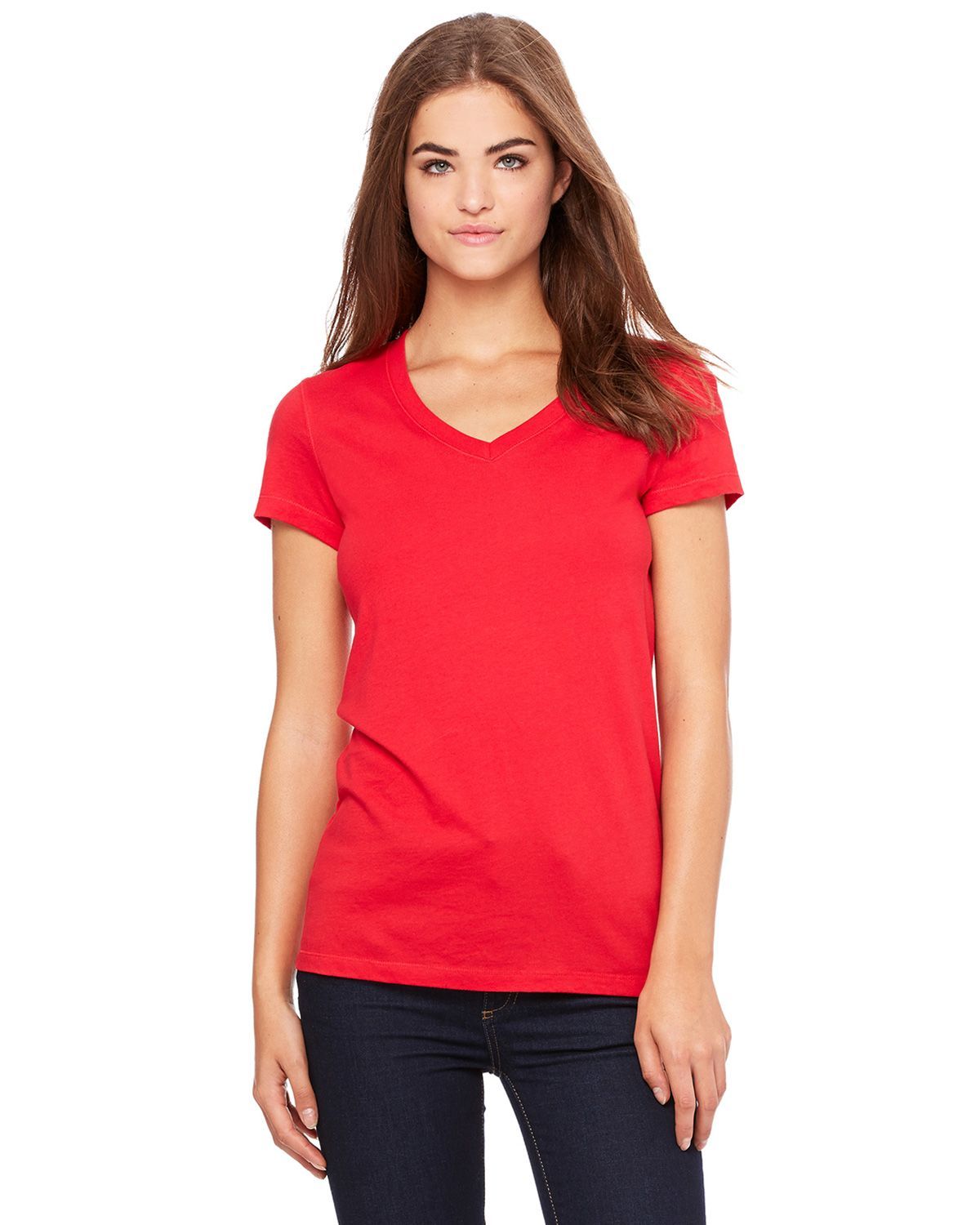 B6005 Bella + Canvas Ladies Jersey Short-Sleeve V-Neck T-Shirt
